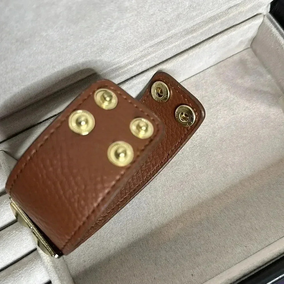 Brown Buckle Snap Faux Leather Bracelet - Picture 7 of 8